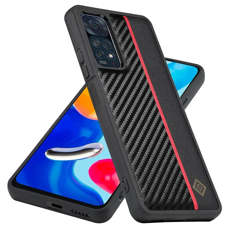 LC.IMEEKE Anti-drop Case for Xiaomi Redmi Note 11 Pro 4G (MediaTek) / 11 Pro 5G (Qualcomm) / 12 Pro 4G , Carbon Fiber Texture PU Leather+TPU+EVA Phone Back Cover