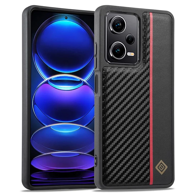 LC.IMEEKE Carbon Fiber Texture Case für Xiaomi Redmi Note 12 Pro 5G / 12 Pro Speed 5G / Poco X5 Pro 5G PU Leder+TPU+EVA Sturzsicheres Telefongehäuse
