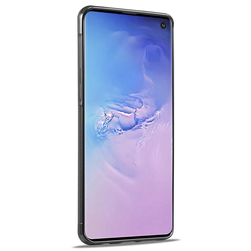 LC.IMEEKE For Samsung Galaxy S10 Scratch Resistant Carbon Fiber Texture Case PU Leather+TPU+EVA Phone Cover