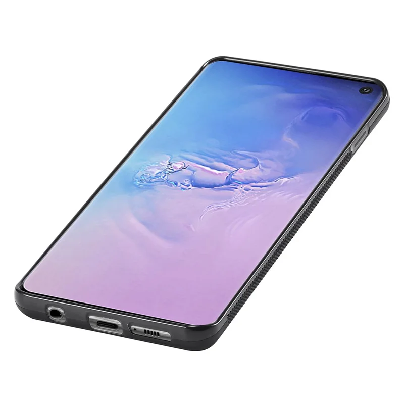 LC.IMEEKE For Samsung Galaxy S10 Scratch Resistant Carbon Fiber Texture Case PU Leather+TPU+EVA Phone Cover
