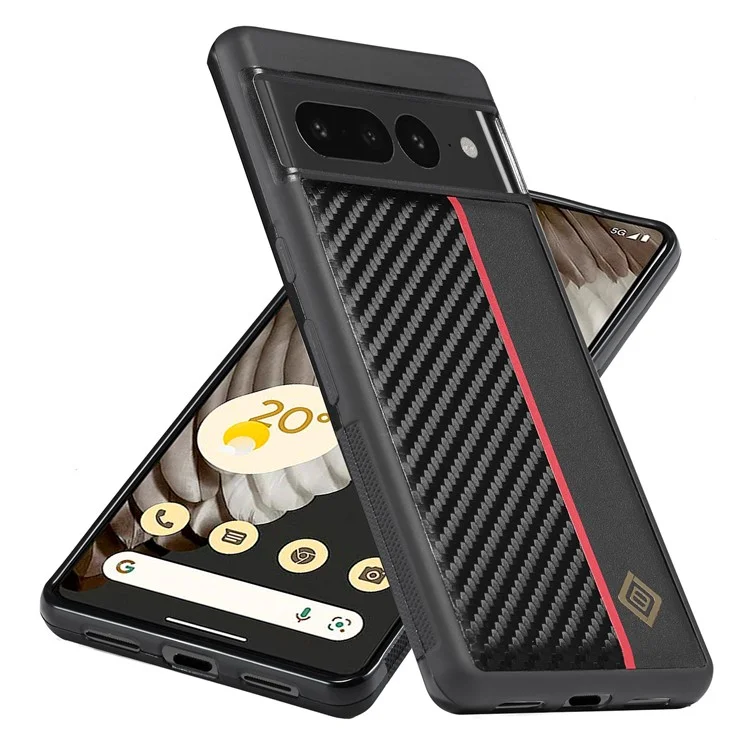 LC.IMEEKE Carbon Fiber Texture Case for Google Pixel 7 Pro 5G , PU Leather+TPU+EVA Back Guard Phone Cover