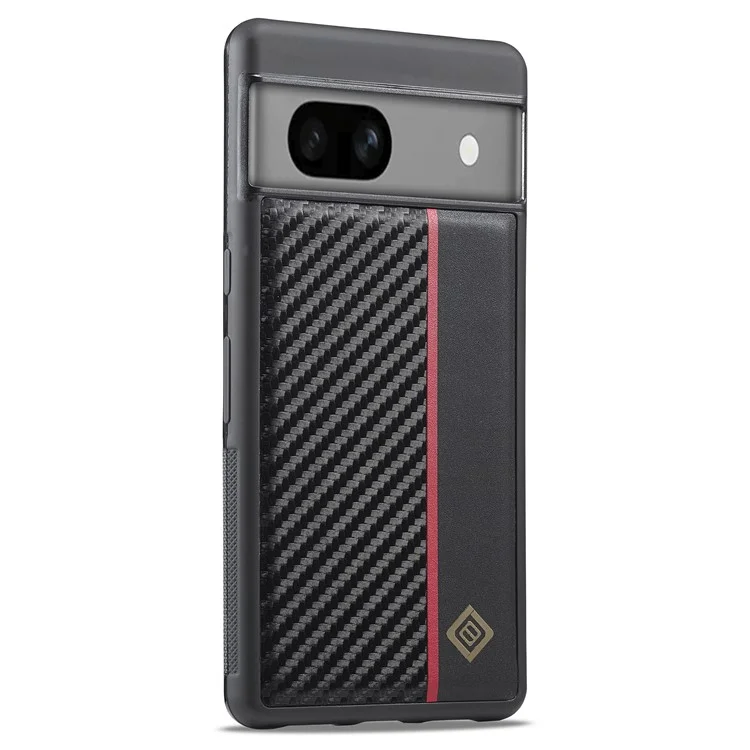 LC.IMEEKE Carbon Fiber Texture Phone Case for Google Pixel 8 , PU Leather Coated TPU+EVA Hybrid Cover