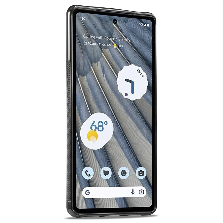 LC.IMEEKE Carbon Fiber Texture Phone Case for Google Pixel 8 , PU Leather Coated TPU+EVA Hybrid Cover