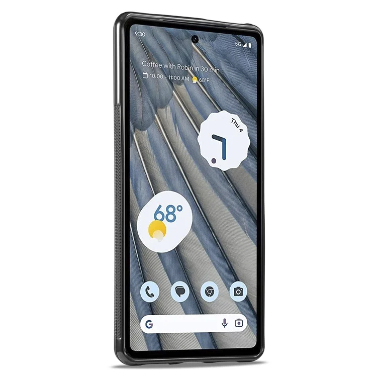 LC.IMEEKE Phone Case for Google Pixel 7 5G PU Leather Coated TPU+EVA Carbon Fiber Texture Cover