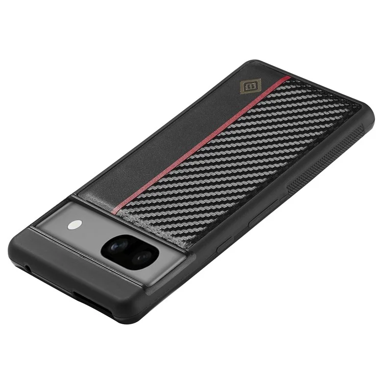 LC.IMEEKE Phone Case for Google Pixel 7 5G PU Leather Coated TPU+EVA Carbon Fiber Texture Cover