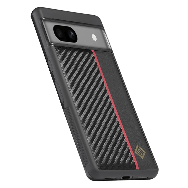 LC.IMEEKE Phone Case for Google Pixel 7 5G PU Leather Coated TPU+EVA Carbon Fiber Texture Cover