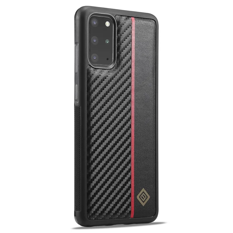 LC.IMEEKE Für Samsung Galaxy S20 Plus 4G / 5G Handyhülle Kohlefaser-Textur Leder+TPU+EVA Rückenschale