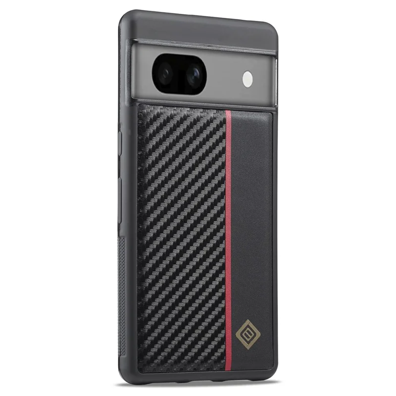 LC.IMEEKE For Google Pixel 7a Carbon Fiber Texture Case PU Leather+TPU+EVA Shockproof Phone Cover
