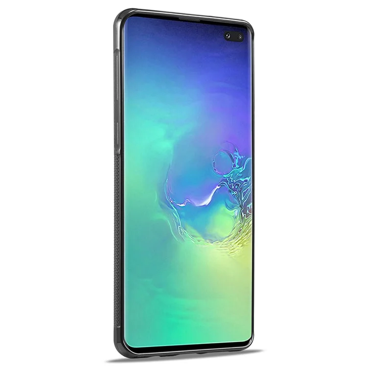 LC.IMEEKE Per Samsung Galaxy S10 Plus Custodia in pelle PU+TPU+EVA Texture in fibra di carbonio Custodia protettiva per telefono