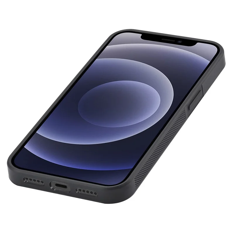 LC.IMEEKE For iPhone 12 mini PU Leather Coated TPU+EVA Phone Case Shock Absorption Carbon Fiber Texture Cover