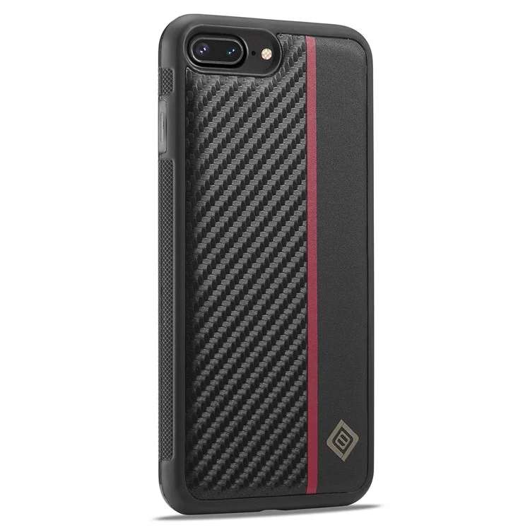 LC.IMEEKE Para iPhone 7 Plus / 8 Plus Funda de Teléfono Móvil Cuero PU Revestido de TPU+EVA Textura de Fibra de Carbono