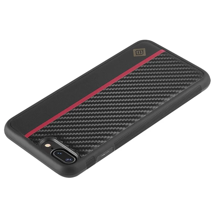 LC.IMEEKE Para iPhone 7 Plus / 8 Plus Funda de Teléfono Móvil Cuero PU Revestido de TPU+EVA Textura de Fibra de Carbono