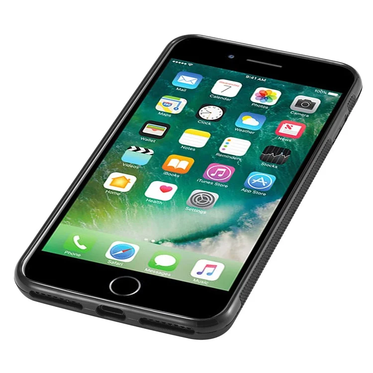 LC.IMEEKE Para iPhone 7 Plus / 8 Plus Funda de Teléfono Móvil Cuero PU Revestido de TPU+EVA Textura de Fibra de Carbono