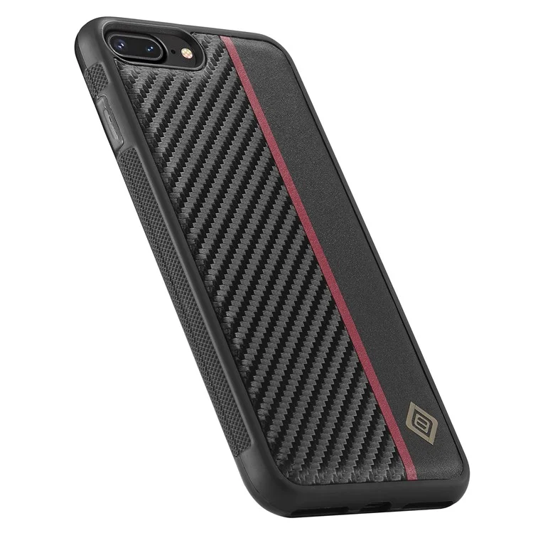 LC.IMEEKE Para iPhone 7 Plus / 8 Plus Funda de Teléfono Móvil Cuero PU Revestido de TPU+EVA Textura de Fibra de Carbono