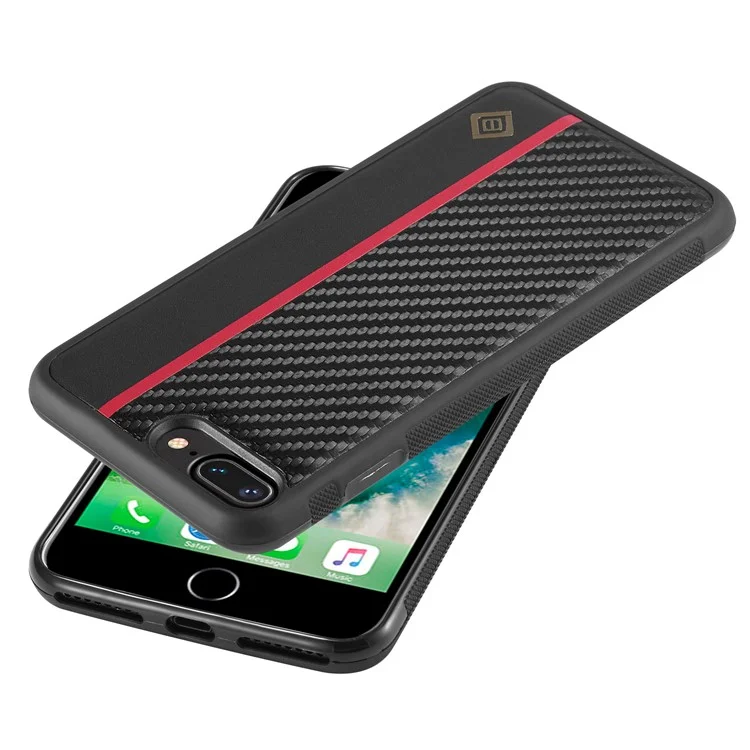 LC.IMEEKE Para iPhone 7 Plus / 8 Plus Funda de Teléfono Móvil Cuero PU Revestido de TPU+EVA Textura de Fibra de Carbono