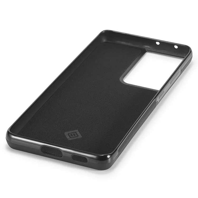 LC.IMEEKE Pour Samsung Galaxy S21 Ultra 5G Étui de protection pour téléphone avec absorption des chocs Cuir PU + TPU + Texture en fibre de carbone EVA Couverture