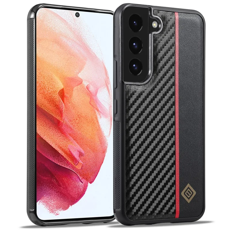 LC.IMEEKE Für Samsung Galaxy S21+ 5G Leder+TPU+EVA Handyhülle Anti-Scratch Carbon Fiber Textur Abdeckung