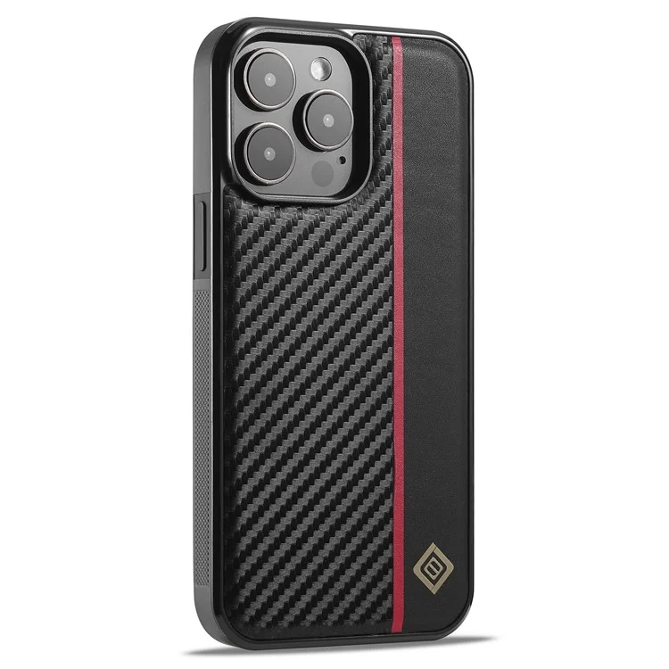 LC.IMEEKE для iPhone 14 Pro Max Чехол с углеродным волокном и искусственной кожей PU+TPU+EVA для ударопрочности