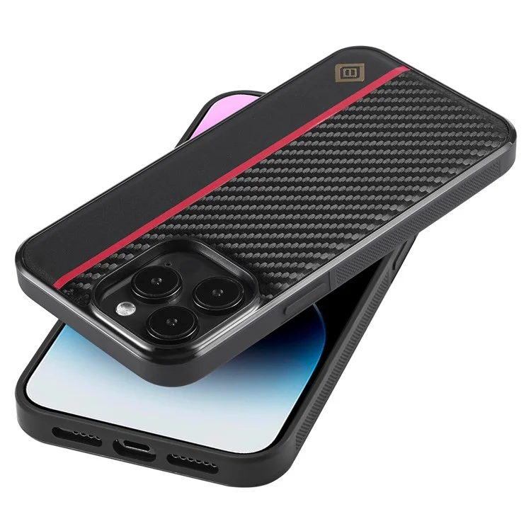 LC.IMEEKE для iPhone 14 Pro Max Чехол с углеродным волокном и искусственной кожей PU+TPU+EVA для ударопрочности