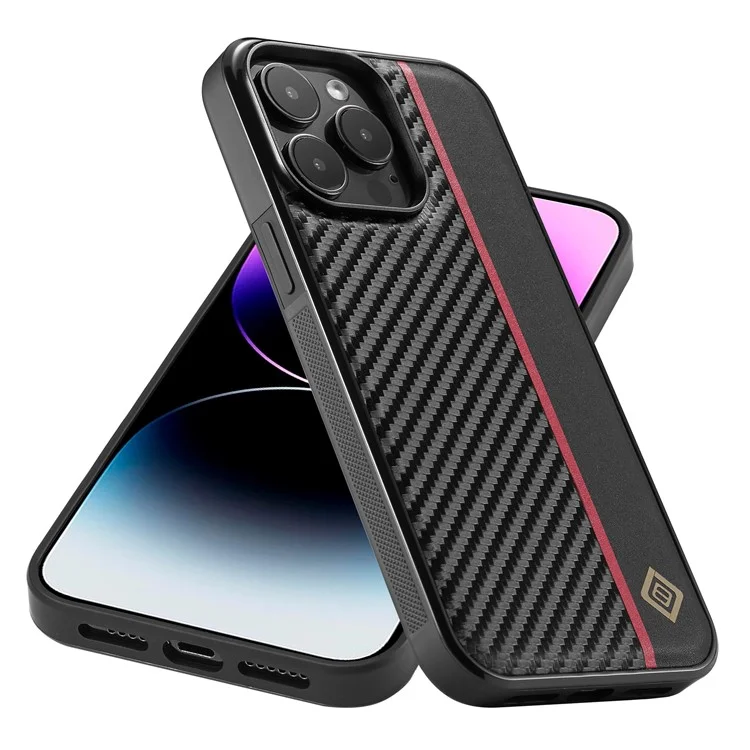 LC.IMEEKE для iPhone 14 Pro Max Чехол с углеродным волокном и искусственной кожей PU+TPU+EVA для ударопрочности