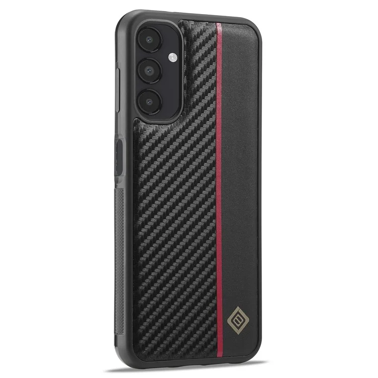 LC.IMEEKE Carbon Fiber Texture Case für Samsung Galaxy A14 4G / 5G, PU-Leder beschichtete TPU+EVA Stoßabsorption Handyhülle
