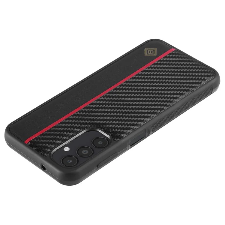 LC.IMEEKE Carbon Fiber Texture Case für Samsung Galaxy A14 4G / 5G, PU-Leder beschichtete TPU+EVA Stoßabsorption Handyhülle