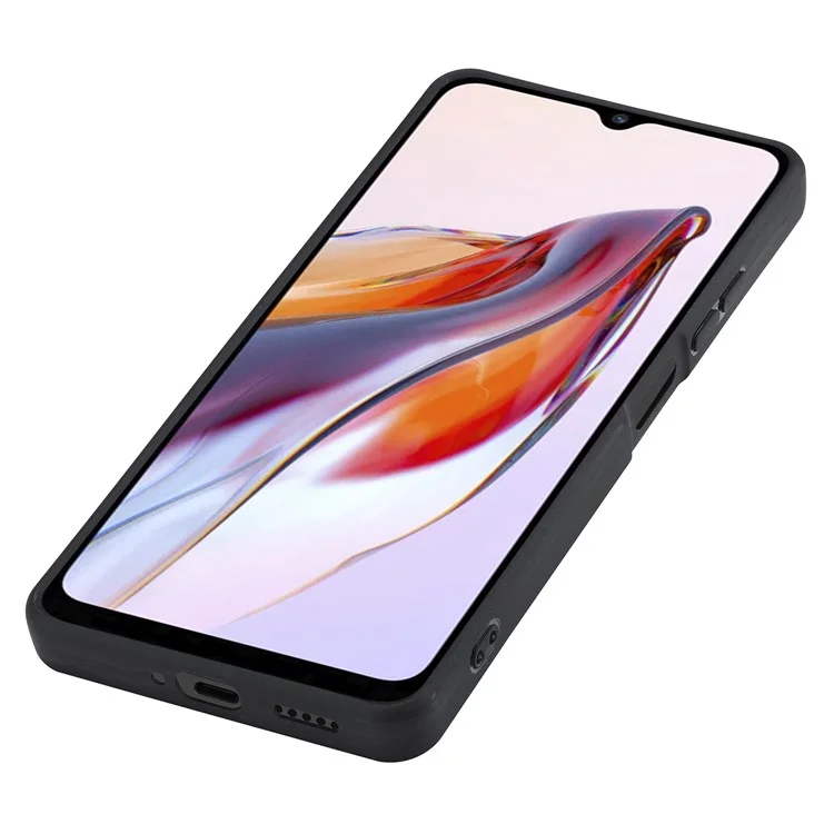 LC.IMEEKE Pour Xiaomi Redmi 11A 4G / 12C 4G Coque de téléphone antirayure en cuir PU+TPU+EVA avec texture en fibre de carbone