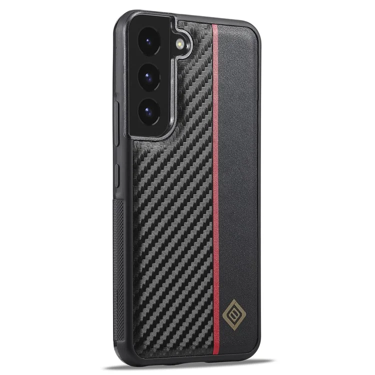 LC.IMEEKE Slim-Fit Phone Cover For Samsung Galaxy S21 FE 5G Carbon Fiber Texture PU Leather+TPU+EVA Shell