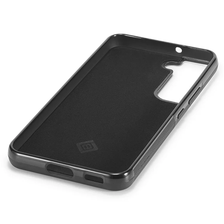 LC.IMEEKE Slim-Fit Phone Cover For Samsung Galaxy S21 FE 5G Carbon Fiber Texture PU Leather+TPU+EVA Shell