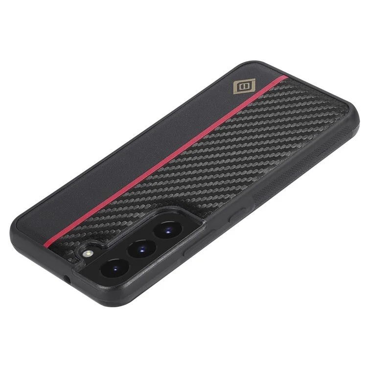 LC.IMEEKE Slim-Fit Phone Cover For Samsung Galaxy S21 FE 5G Carbon Fiber Texture PU Leather+TPU+EVA Shell