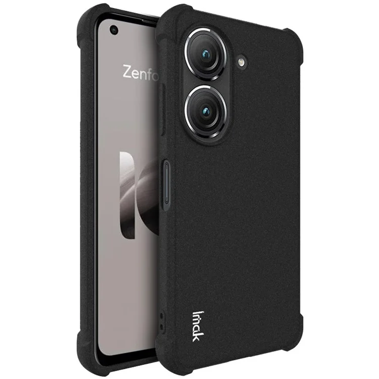 IMAK Pour Asus Zenfone 10 5G Coque de protection de téléphone mate Étui en TPU souple antichoc - Noir