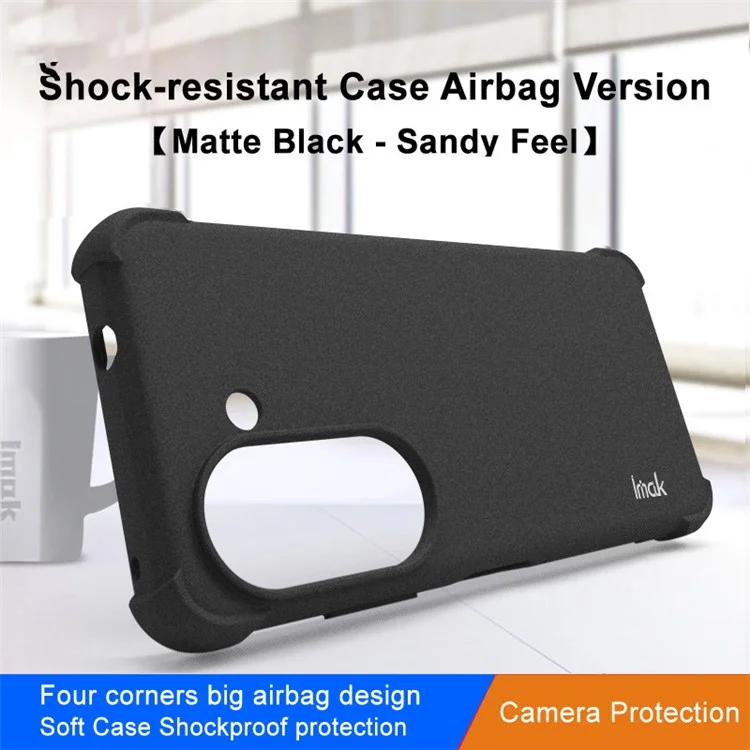 IMAK Pour Asus Zenfone 10 5G Coque de protection de téléphone mate Étui en TPU souple antichoc - Noir