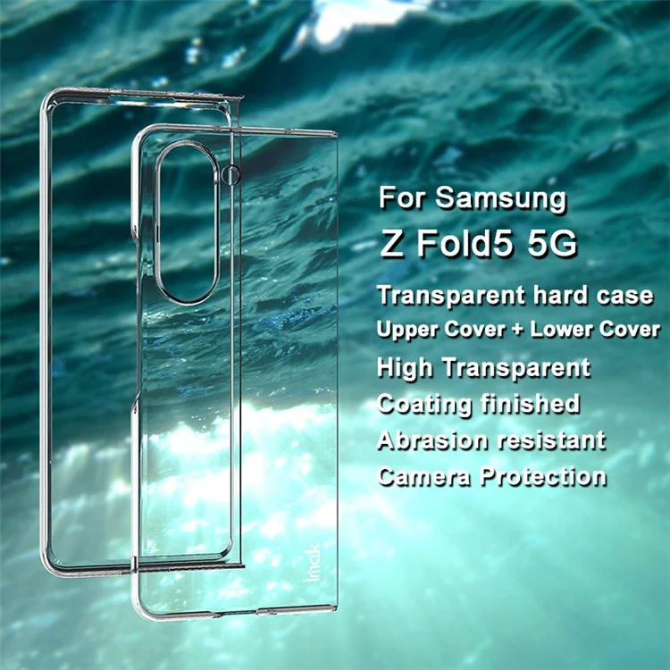 IMAK Crystal Case II Pro Phone Case for Samsung Galaxy Z Fold5 5G , Two-Piece Design Hard PC Clear Cover (Upper Cover+Lower Cover)