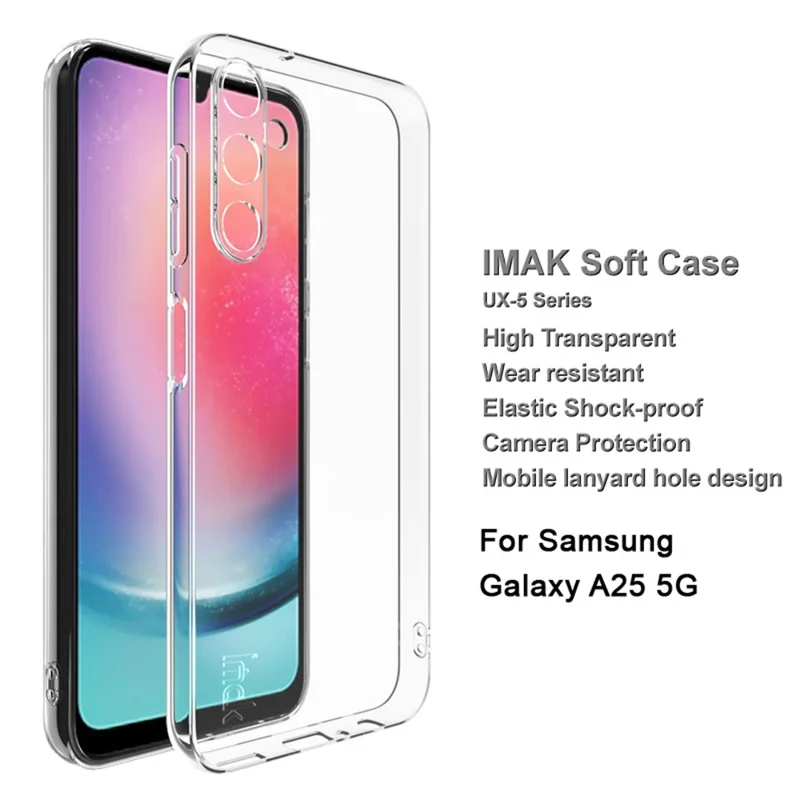 IMAK UX-5 Series Smartphone Cover für Samsung Galaxy A25 5G (Global) (161,0 x 76,5 x 8,3 mm), Handy-Schutzhülle aus klarem TPU-Kunststoff