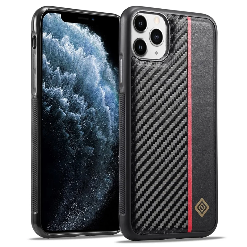 LC.IMEEKE Для iPhone 11 Pro Anti-Scratch Чехол для телефона с текстурой из углеродного волокна PU Leather+TPU+EVA Shell