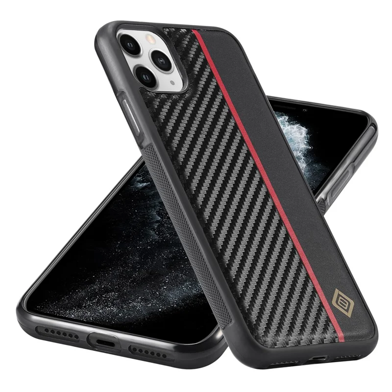 LC.IMEEKE Для iPhone 11 Pro Anti-Scratch Чехол для телефона с текстурой из углеродного волокна PU Leather+TPU+EVA Shell