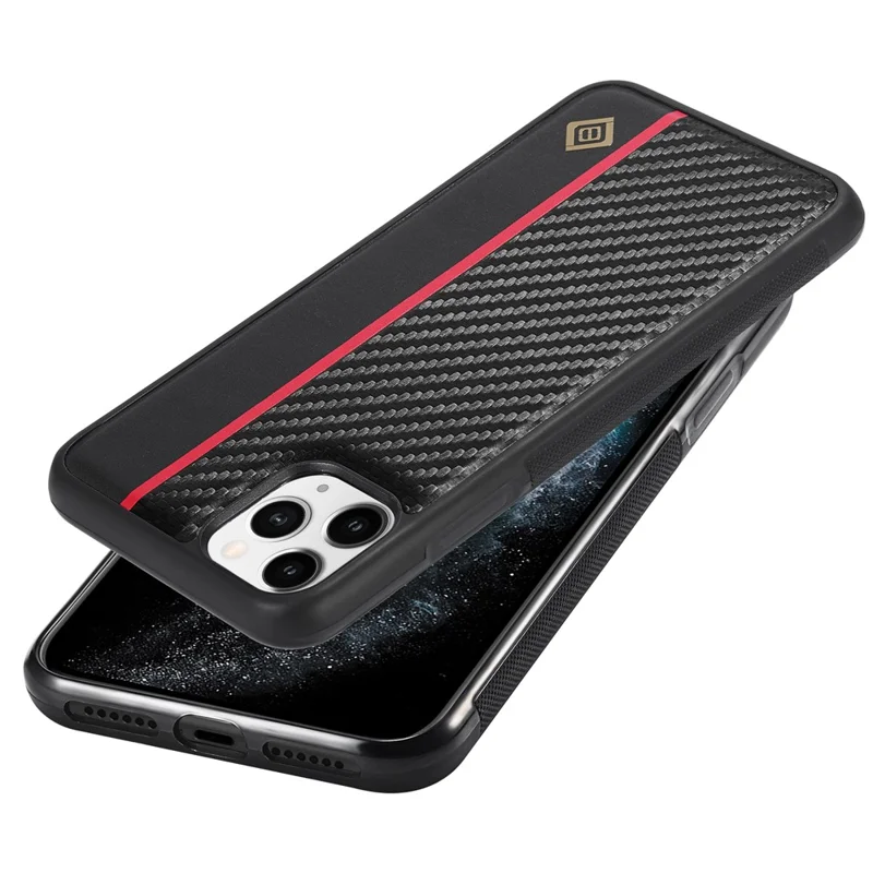 LC.IMEEKE Для iPhone 11 Pro Anti-Scratch Чехол для телефона с текстурой из углеродного волокна PU Leather+TPU+EVA Shell
