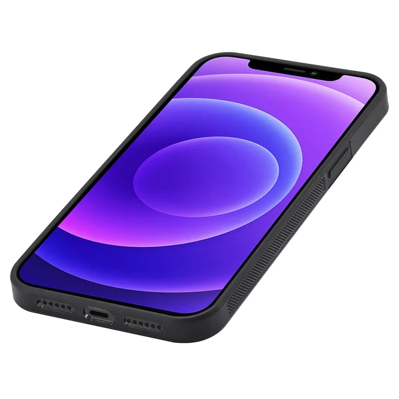 LC.IMEEKE For iPhone 12 Pro Max Carbon Fiber Texture Phone Cover PU Leather+TPU+EVA Cell Phone Shell