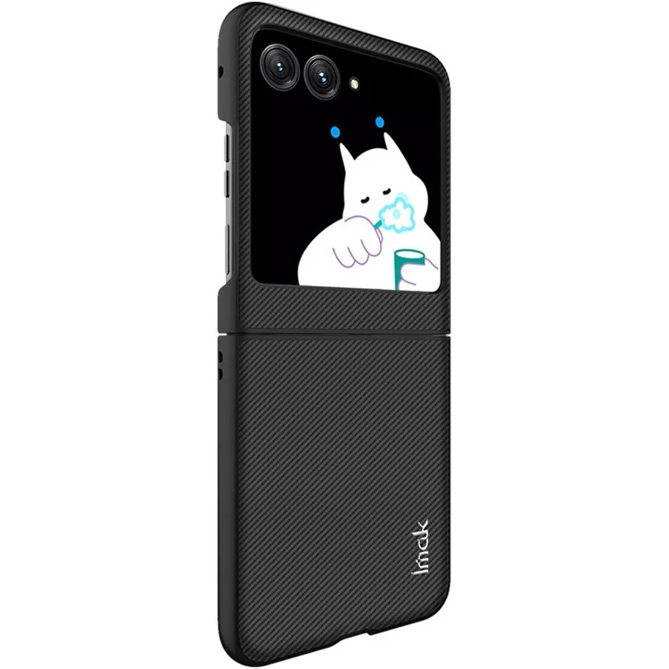 IMAK Ruiyi Series para Motorola Razr 40 Ultra 5G Funda de Teléfono Textura de Fibra de Carbono PC + Funda de Teléfono de Cuero PU