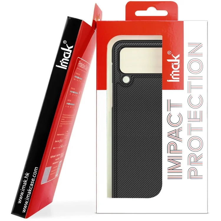 IMAK Ruiyi Series para Motorola Razr 40 Ultra 5G Funda de Teléfono Textura de Fibra de Carbono PC + Funda de Teléfono de Cuero PU