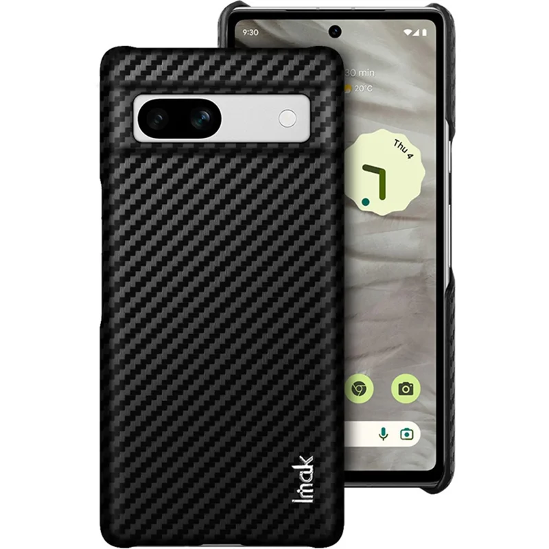 IMAK Ruiyi Series for Google Pixel 7a Mobile Phone Cover Shockproof PC + PU Leather Phone Case - Carbon Fiber Texture