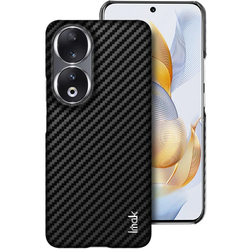 IMAK Ruiyi Series для Honor 90 PC + PU Кожаный Чехол для Сотового Телефона Противоударный - Текстура Углеродного Волокна