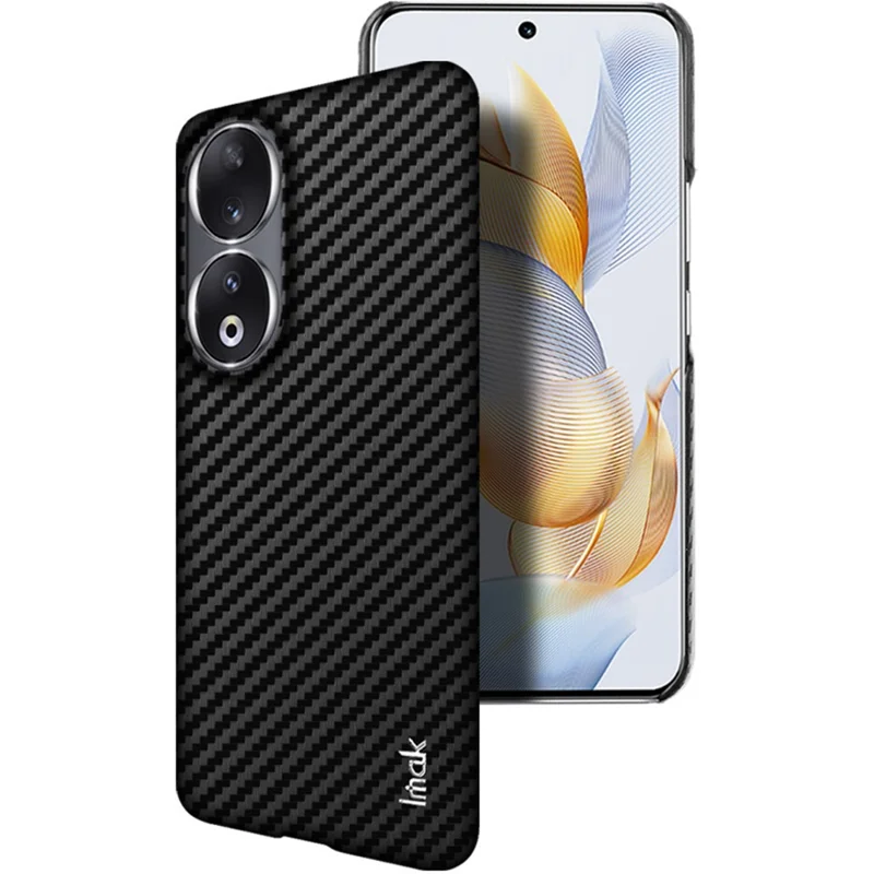 IMAK Ruiyi Series для Honor 90 PC + PU Кожаный Чехол для Сотового Телефона Противоударный - Текстура Углеродного Волокна