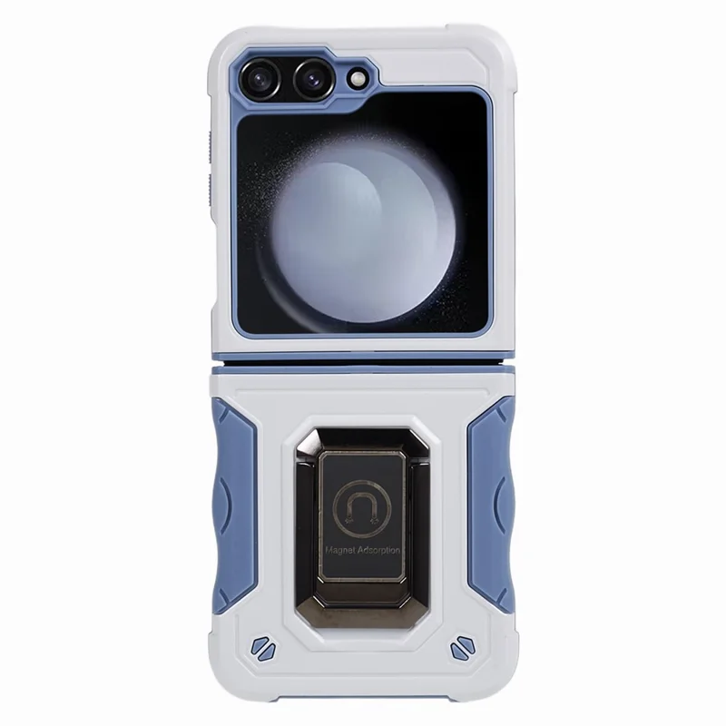 Per Samsung Galaxy Z Flip5 5G PC+TPU Phone Case Anello Supporto Supporto Protective Cover - Bianco