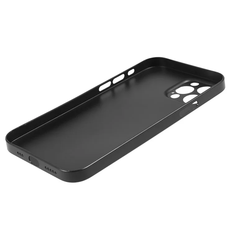 Für iPhone 12 Pro 6.1 Zoll Carbon Fiber Texture PC Cover Super Thin Phone Case (Präzise Linsenausschnitt) - Schwarz
