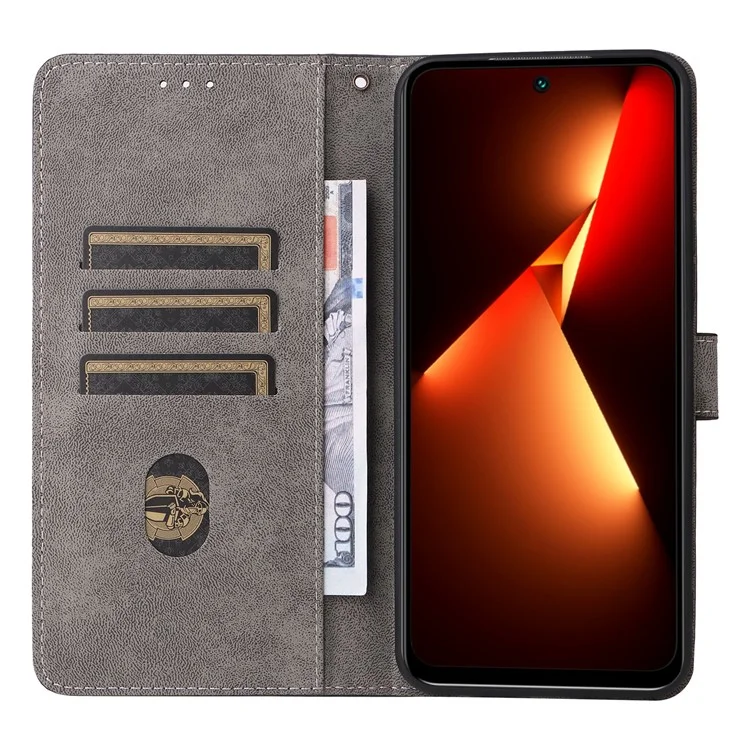 Para el caso del teléfono TECNO Pova Neo 3 4G LH6n, funda de piel RFID Blocking Wallet Stand Anti-Fall Cover con correa - Negro