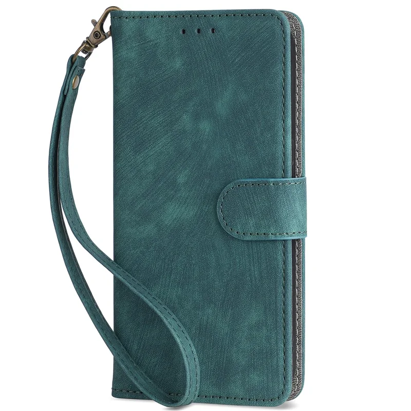 For TECNO Pova Neo 3 4G LH6n Leather Phone Case RFID Blocking Wallet Stand Anti-Fall Cover with Strap - Green