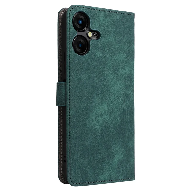 For TECNO Pova Neo 3 4G LH6n Leather Phone Case RFID Blocking Wallet Stand Anti-Fall Cover with Strap - Green