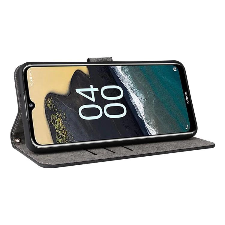 Para Nokia G42 RFID Blocking Wallet Phone Case PU Leather Anti-fall Stand Cover with Strap - Black