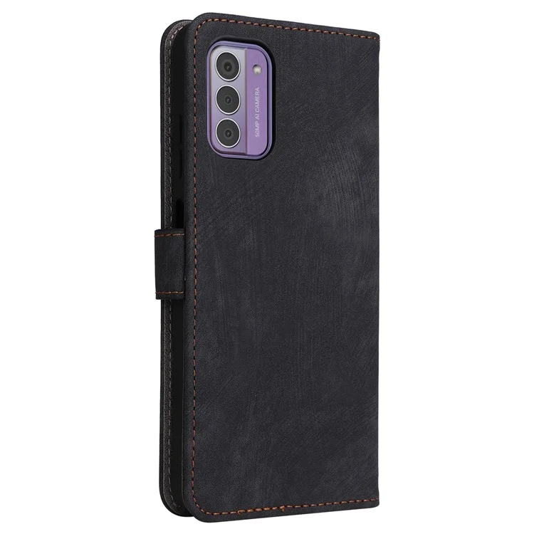 Para Nokia G42 RFID Blocking Wallet Phone Case PU Leather Anti-fall Stand Cover with Strap - Black